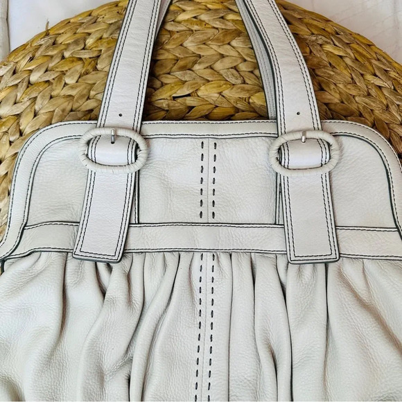 Cole Haan Leather Suede Duffle Hobo Bag - Picture 4 of 6